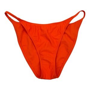 Wild Fable Women's Medium Neon Orange Low-Rise Cheeky High Leg Bikini Bottom NWT